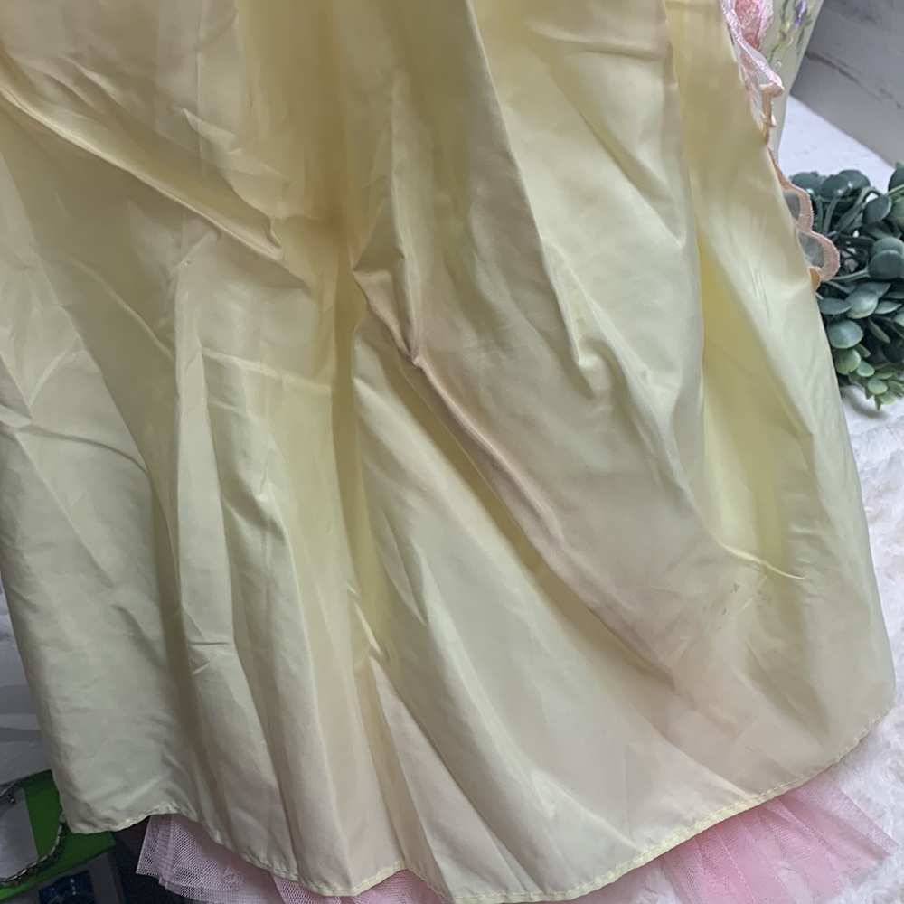 Girls yellow and pink floral holiday party dress size 7 - Picture 7 of 7